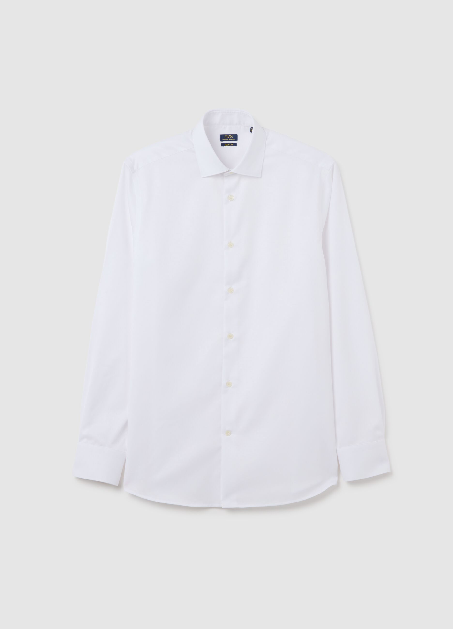 Camicia da uomo in puro cotone bianca regular fit