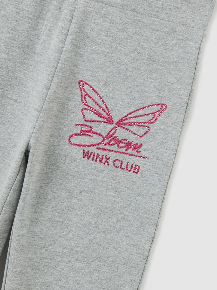 Leggings grigi da bambina in cotone con stampa Winx_2