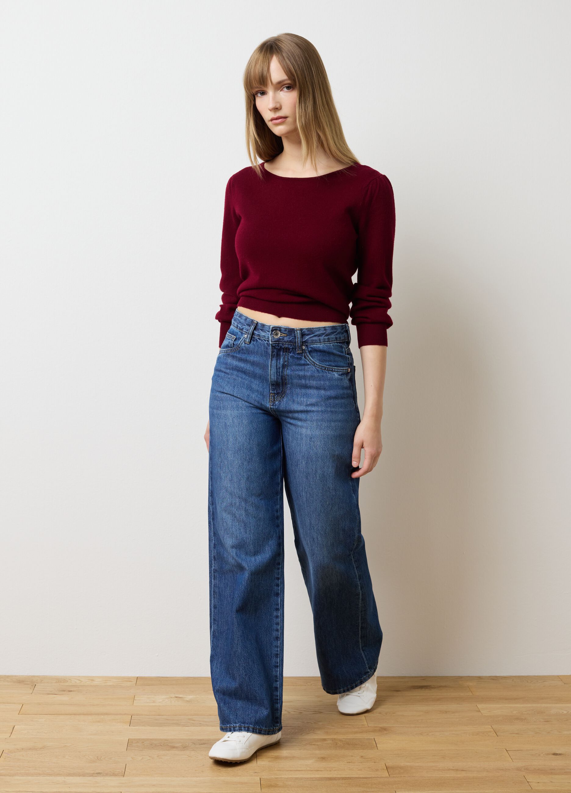 Maglione in pura lana rossa regular fit