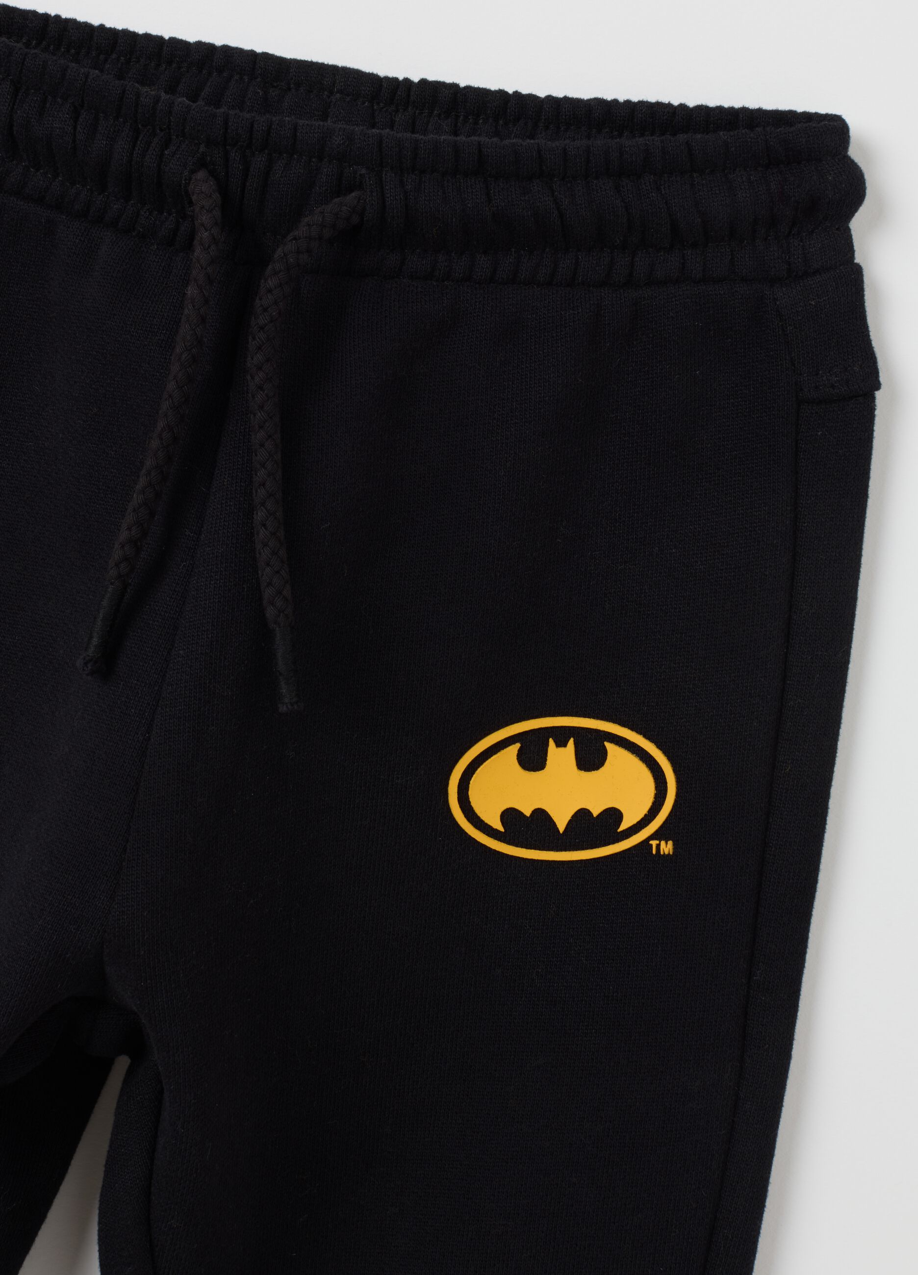 Completo da bambino in puro cotone giallo regular fit con stampa Batman