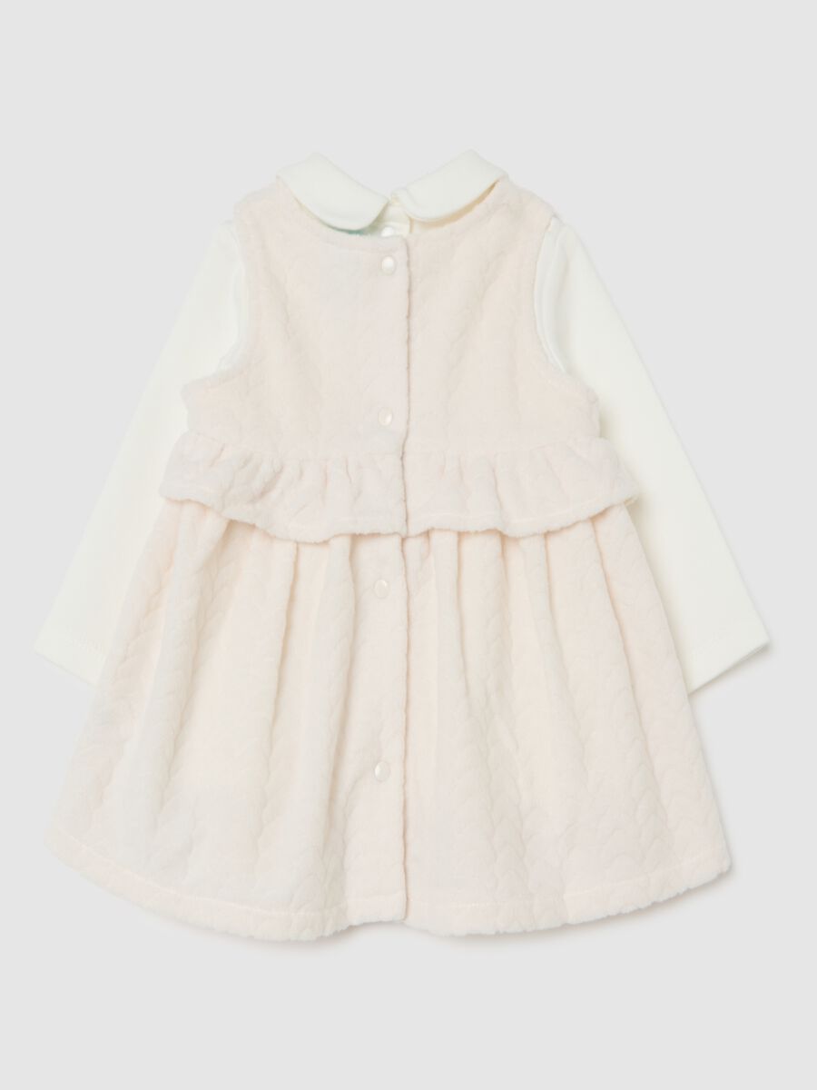 Beige baby dress with embroidery_1