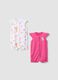 Multicolour Pure Cotton Baby Girl Romper Twin Pack_0
