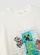 White crew-neck pure cotton T-shirt with Minecraft print_2
