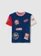 Boys&rsquo; blue pure cotton T-shirt with Cars print, oversized fit_0