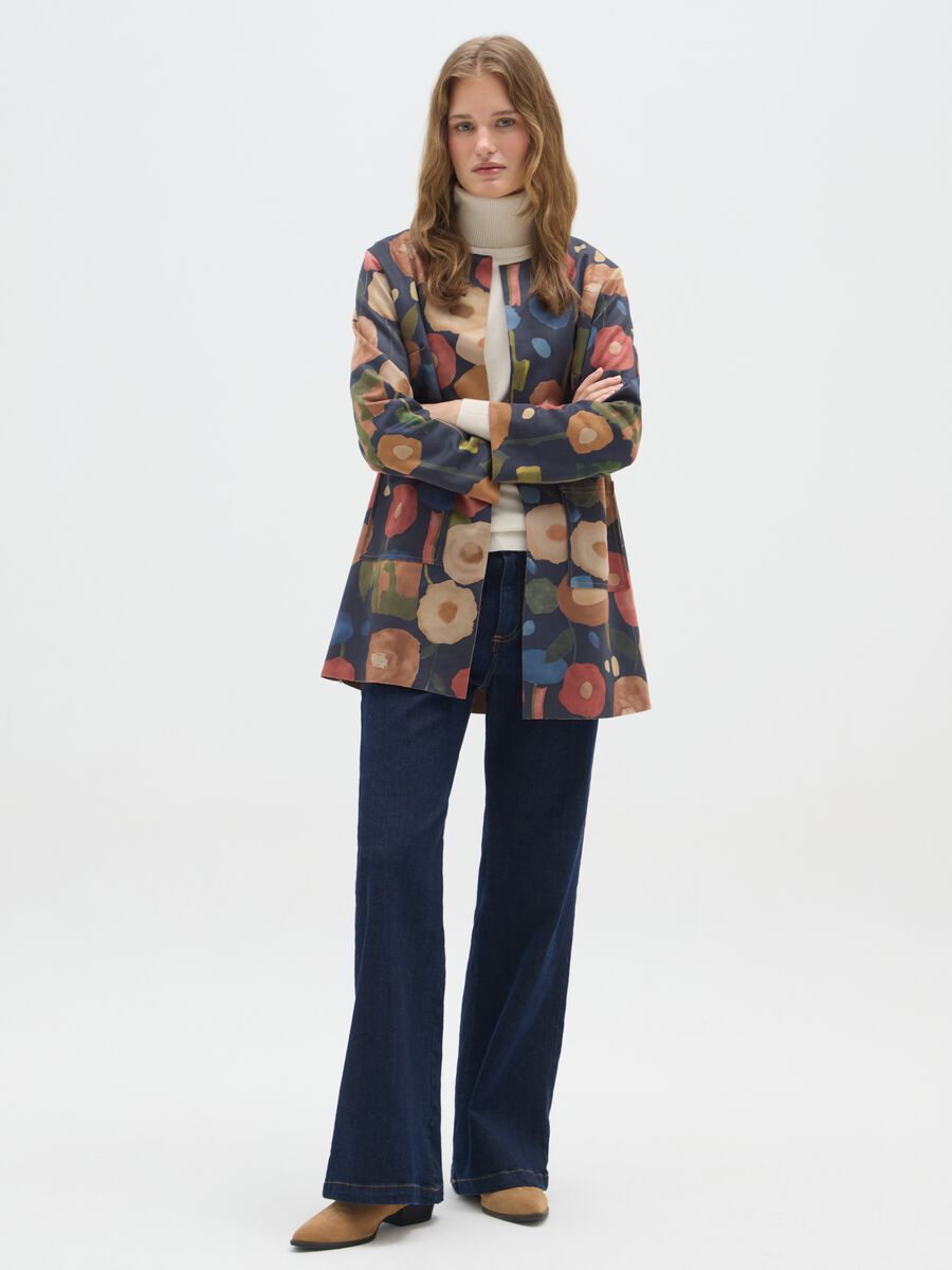 Blazer multicolor regular fit con fiori_1