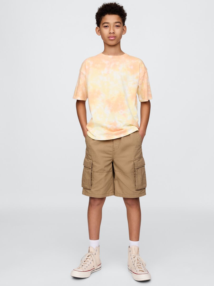 Khaki cargo Bermuda shorts_0
