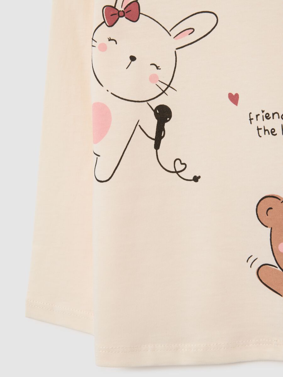 Beige pure cotton regular fit girl’s t-shirt_2