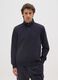 Blue Cotton Blend Zip-Up Sweatshirt_0