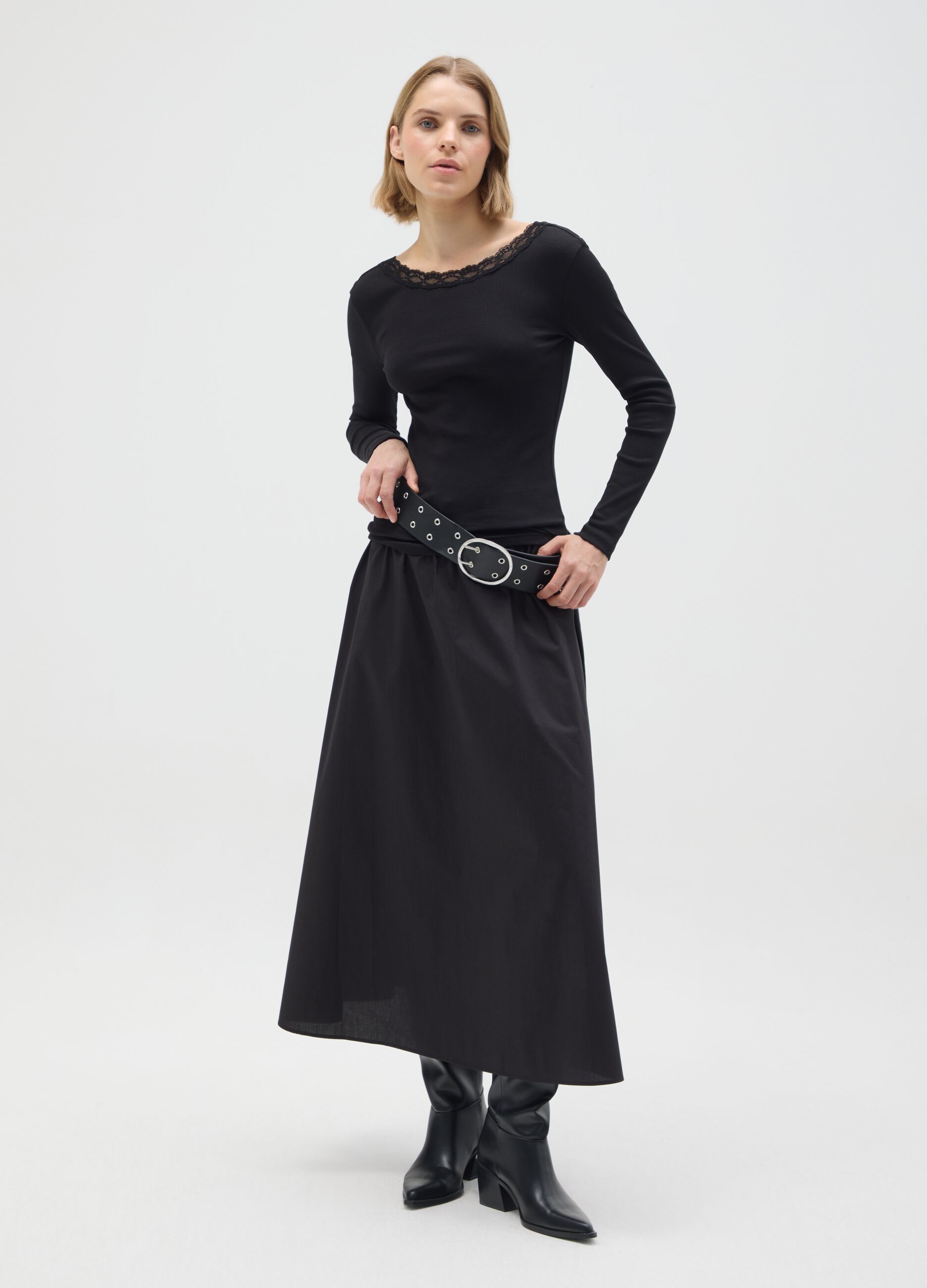Black pure cotton regular fit jumper