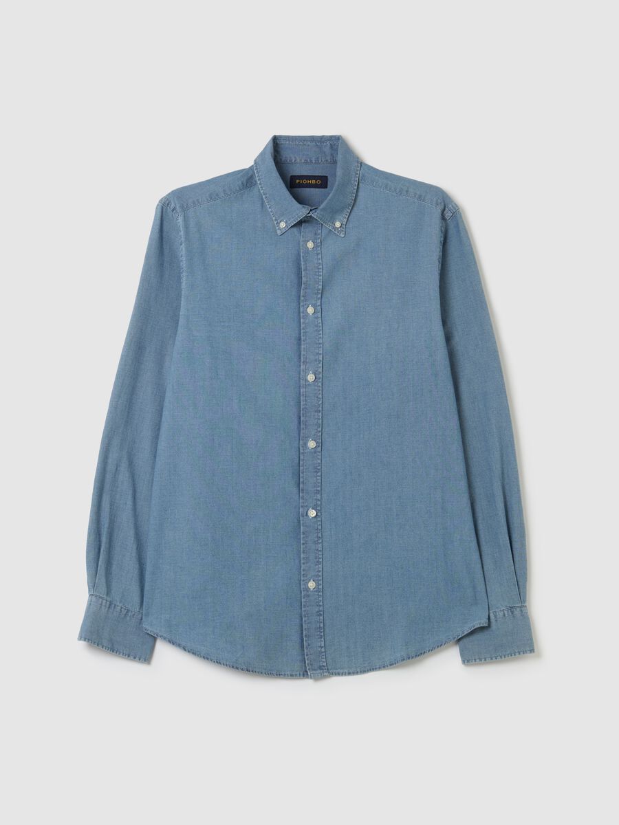 Regular-fit shirt in chambray cotton_4