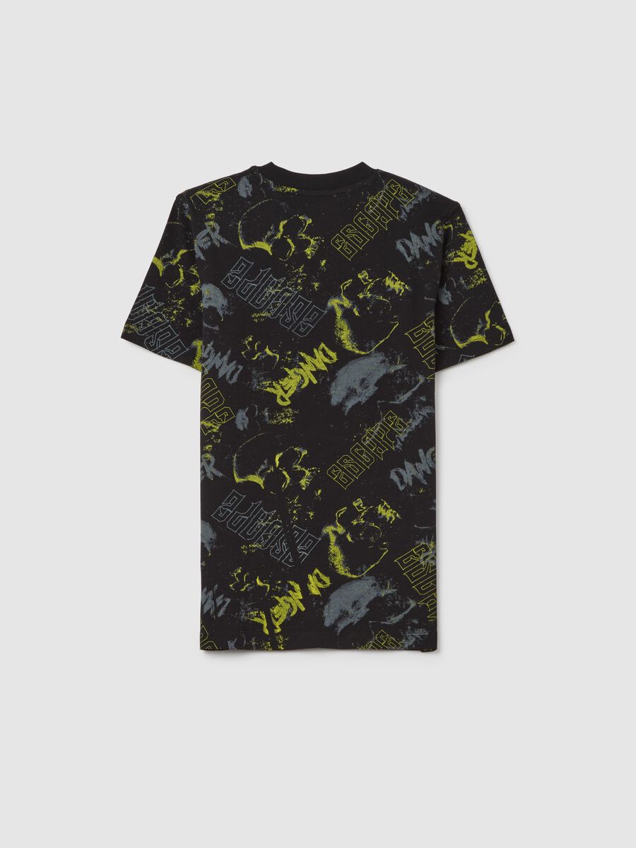 Multicolor Boys' Cotton Oversized T-shirt with Graphic Print_1