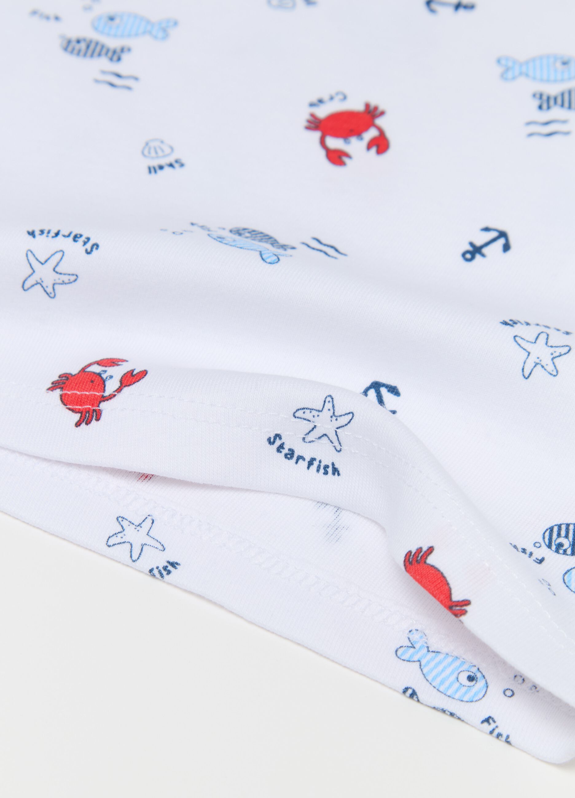 Two-pack racerback vests in organic cotton with fish print