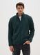 Green regular fit fleece sweatshirt with zip_0