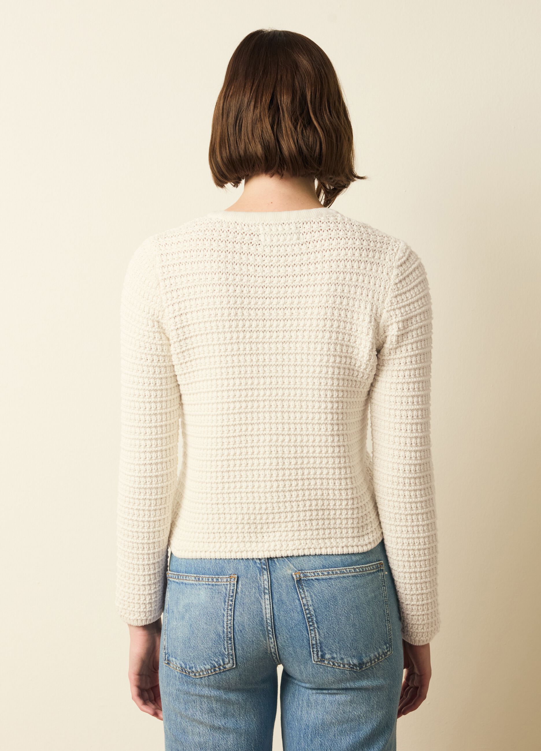 Knit cardigan jacket with golden buttons