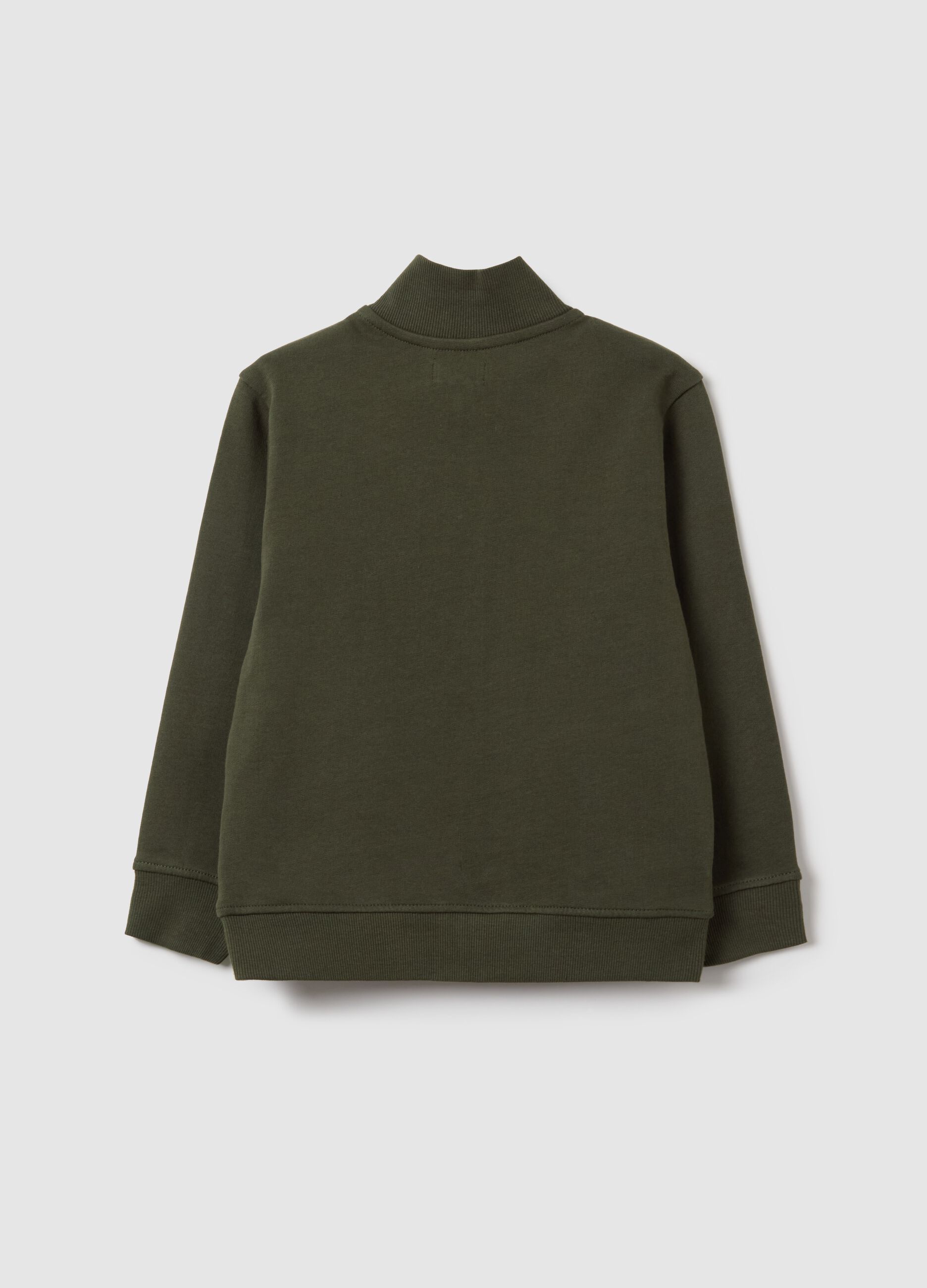 Full-zip sweatshirt in solid colour French terry