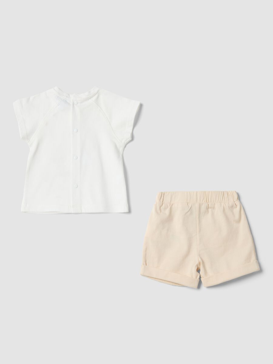 Set in puro cotone multicolor da neonato con stampa e bottoni_1