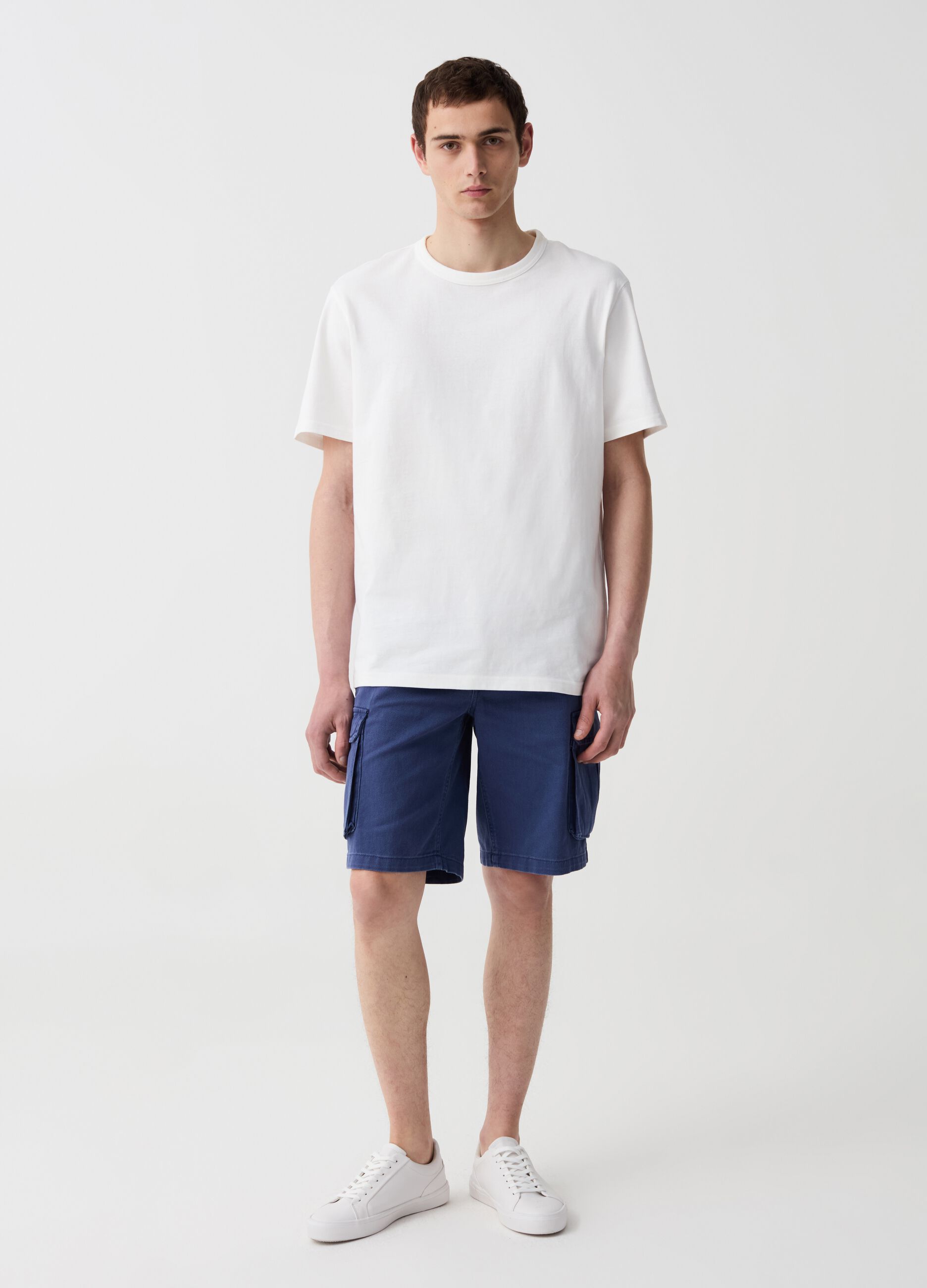 Cargo Bermuda shorts in cotton twill