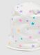 White stretch cotton hat with star print for girls_2
