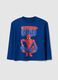 T-shirt blu da bambino in puro cotone con stampa MARVEL Spider-Man over_0