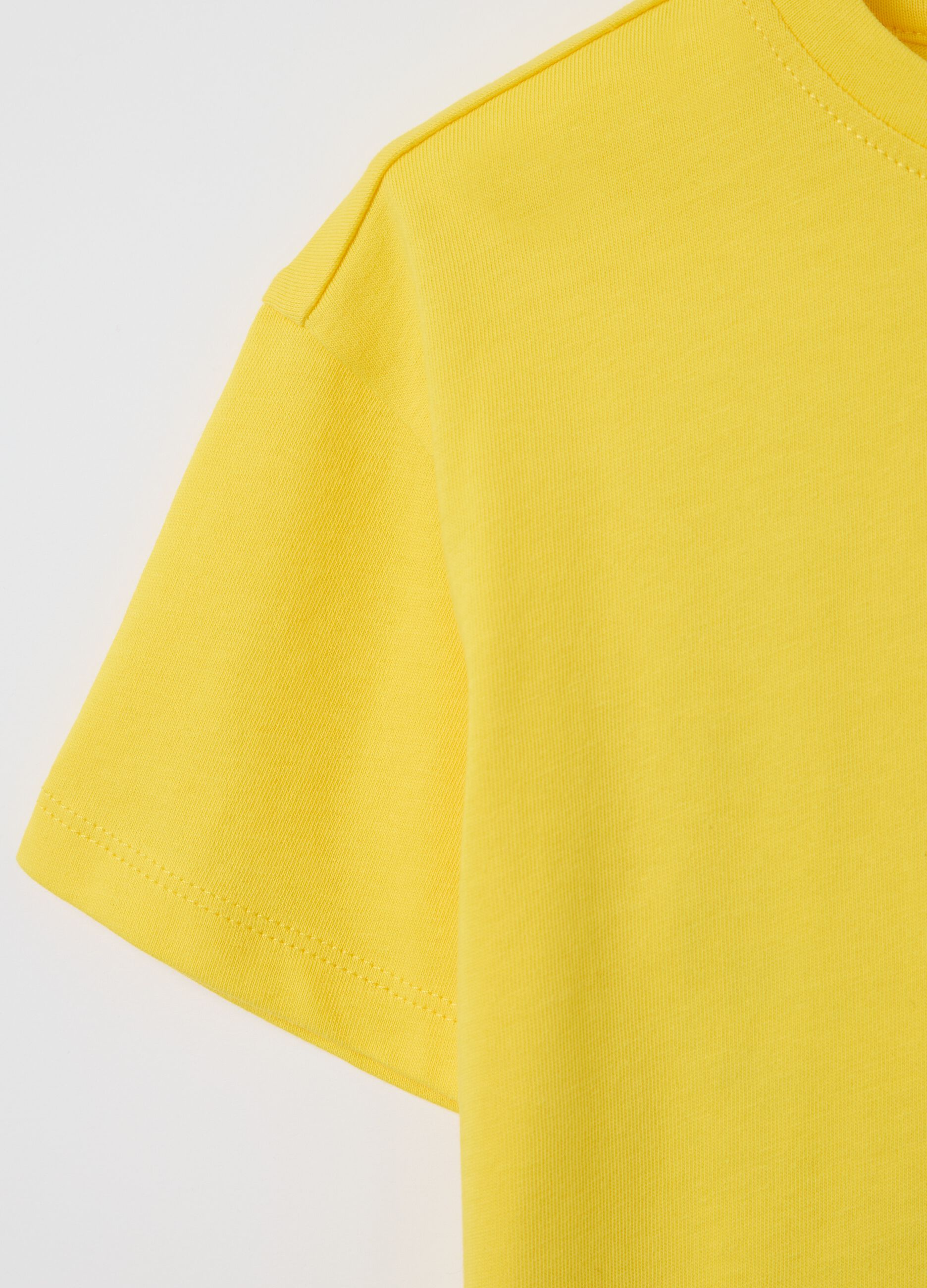 Yellow cotton T-shirt with "Surf Fest" print