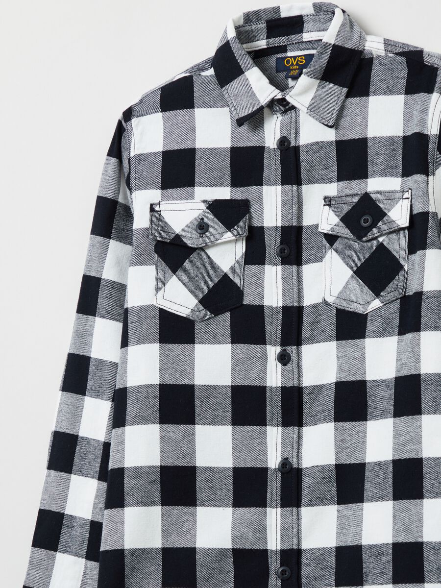 Camicia in cotone con fantasia a quadri_2