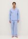 Blue striped pure cotton pyjamas with regular fit_0