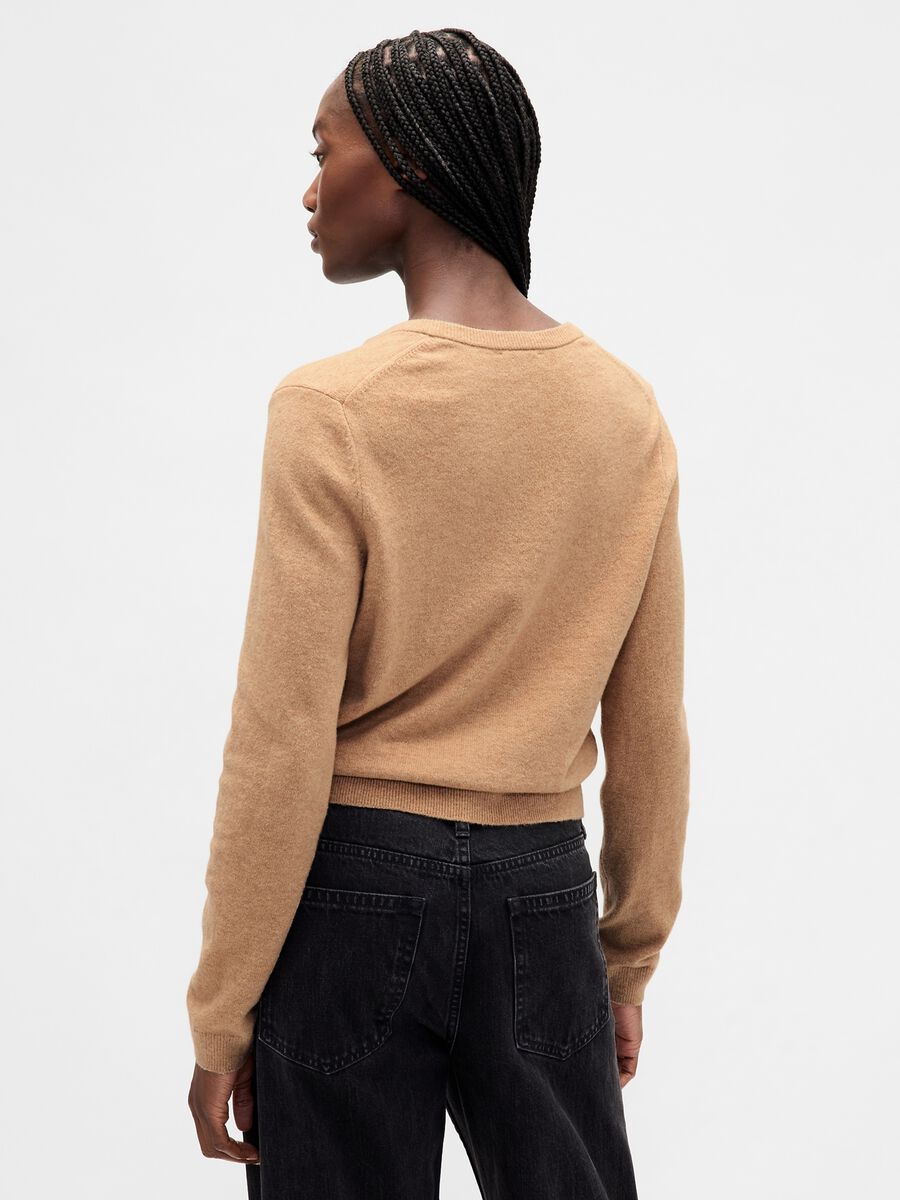 Cardigan beige in misto cotone_2