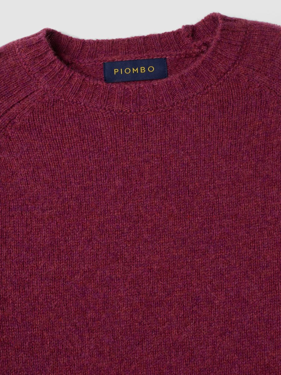 Maglione girocollo rosso in pura lana regular fit_2