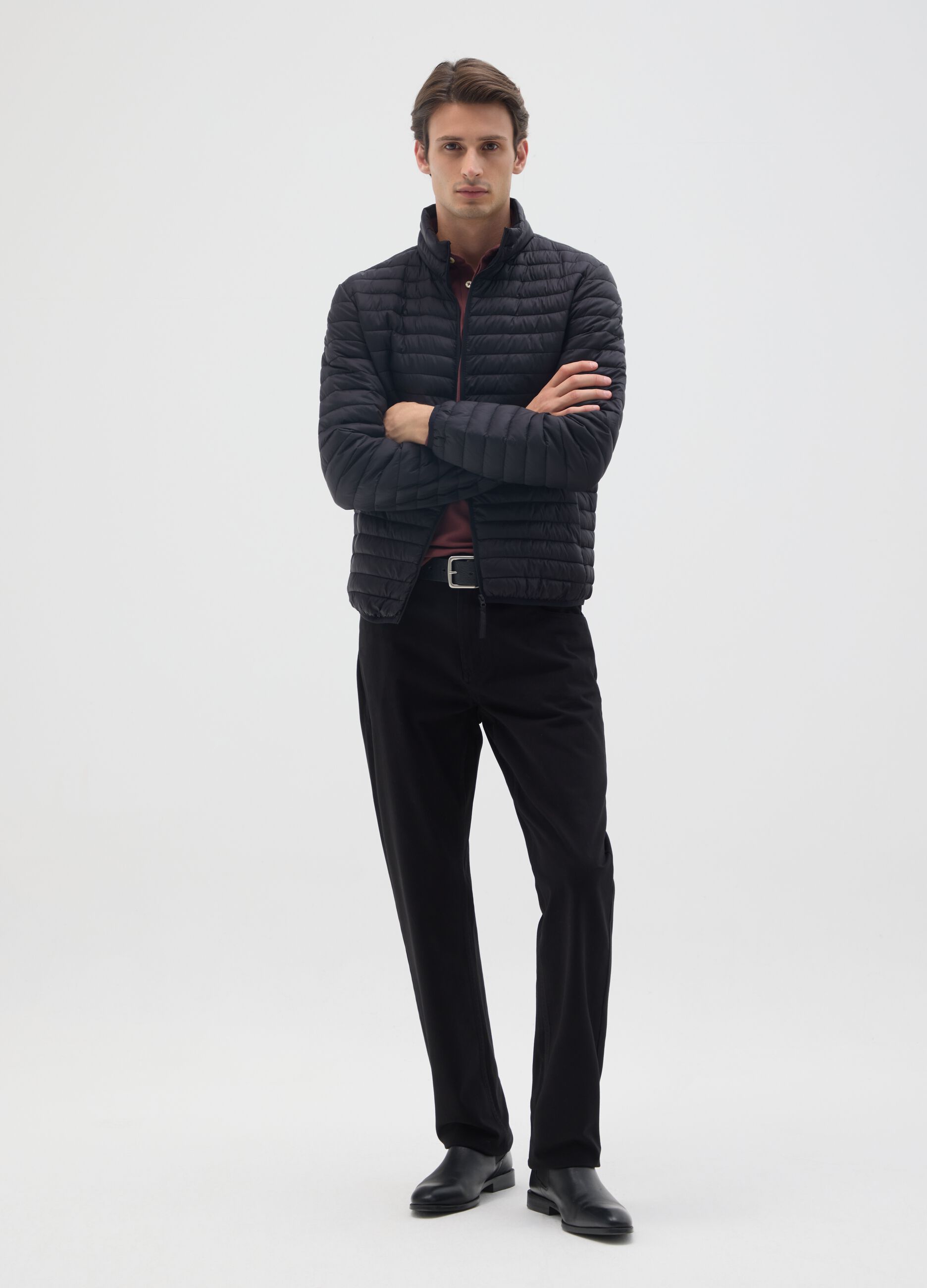 Giacca in tessuto nero regular fit