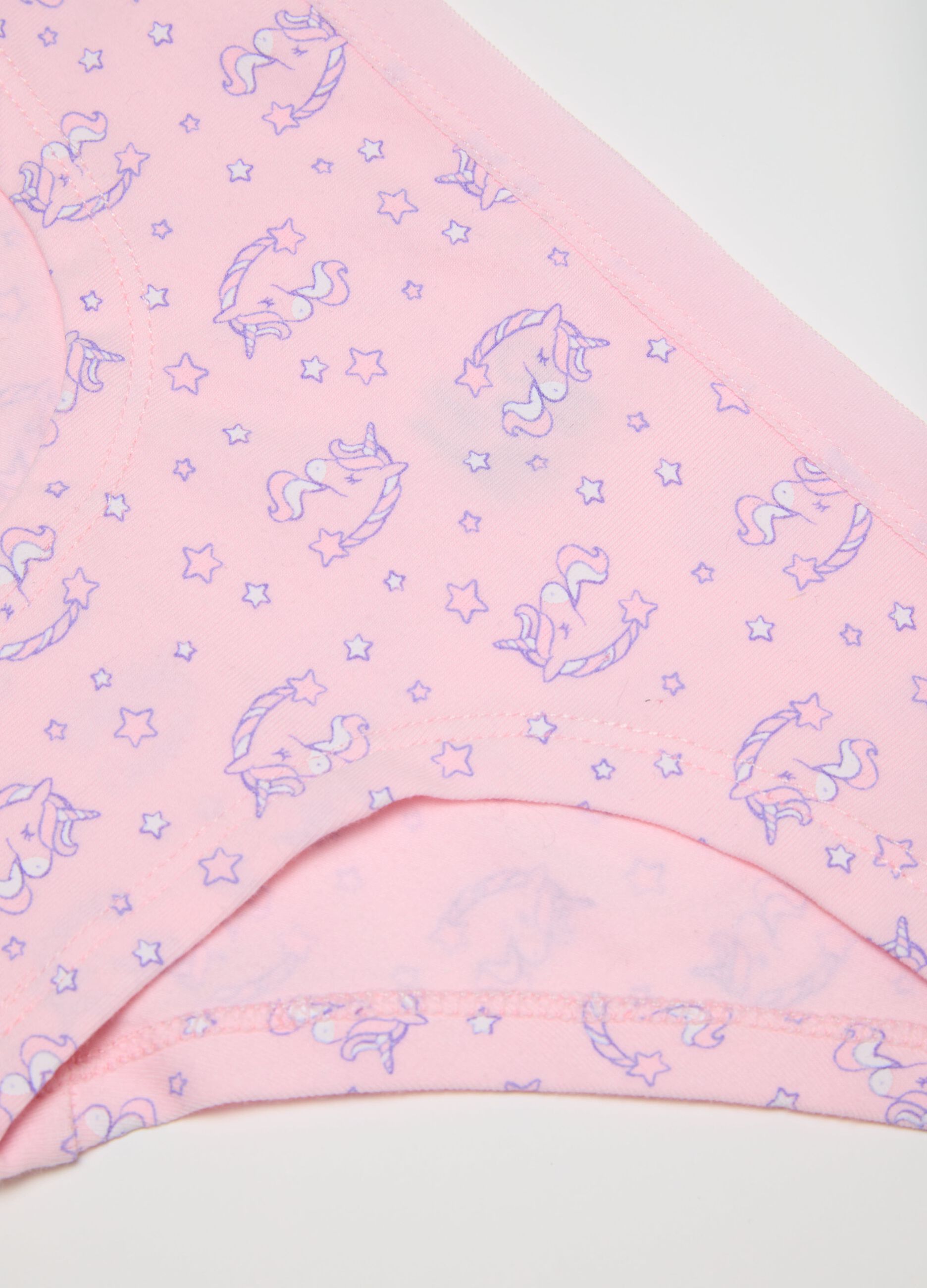 Girls' pink cotton regular fit briefs