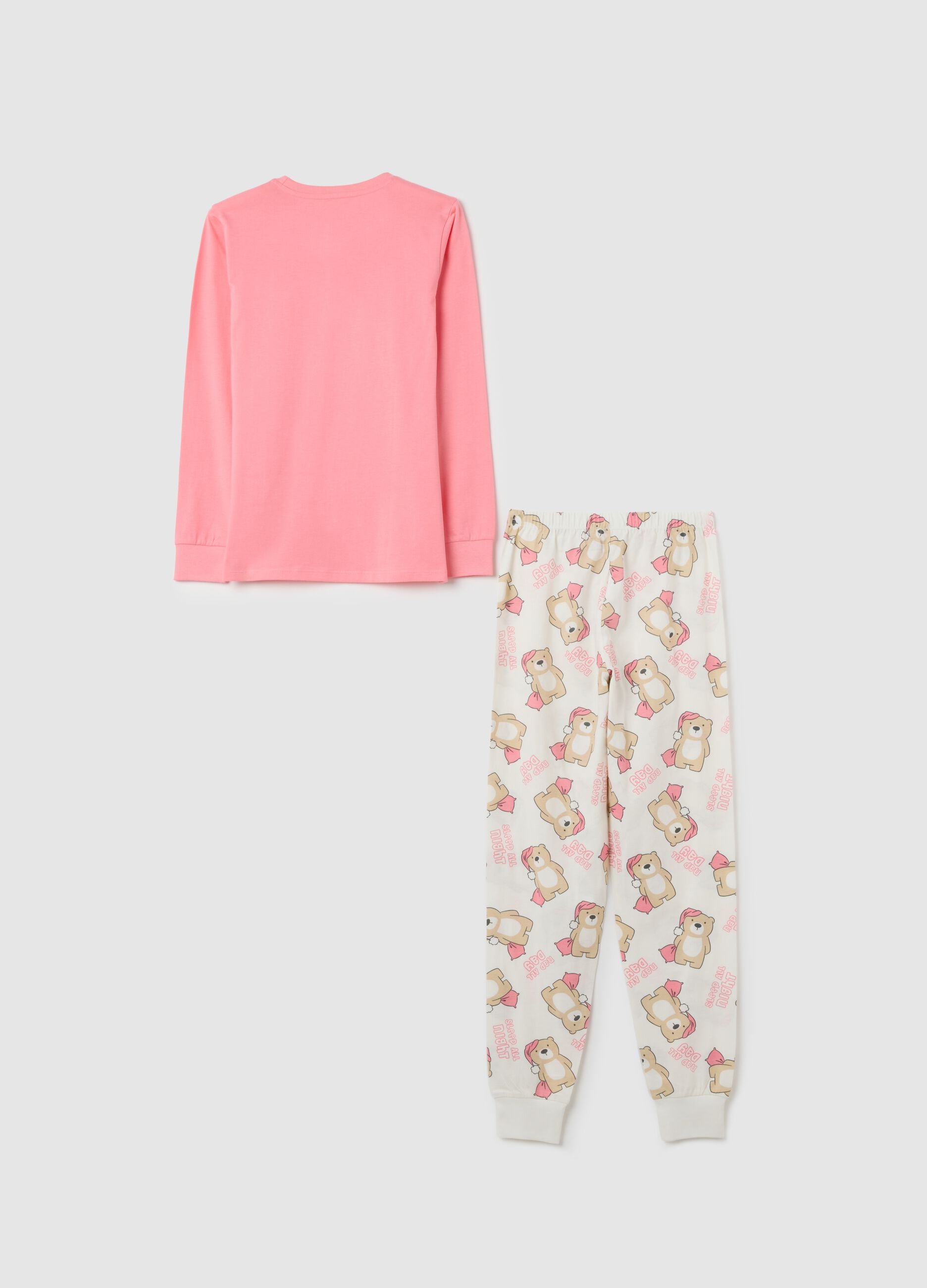 Girls' pure cotton multicolour regular fit pyjamas