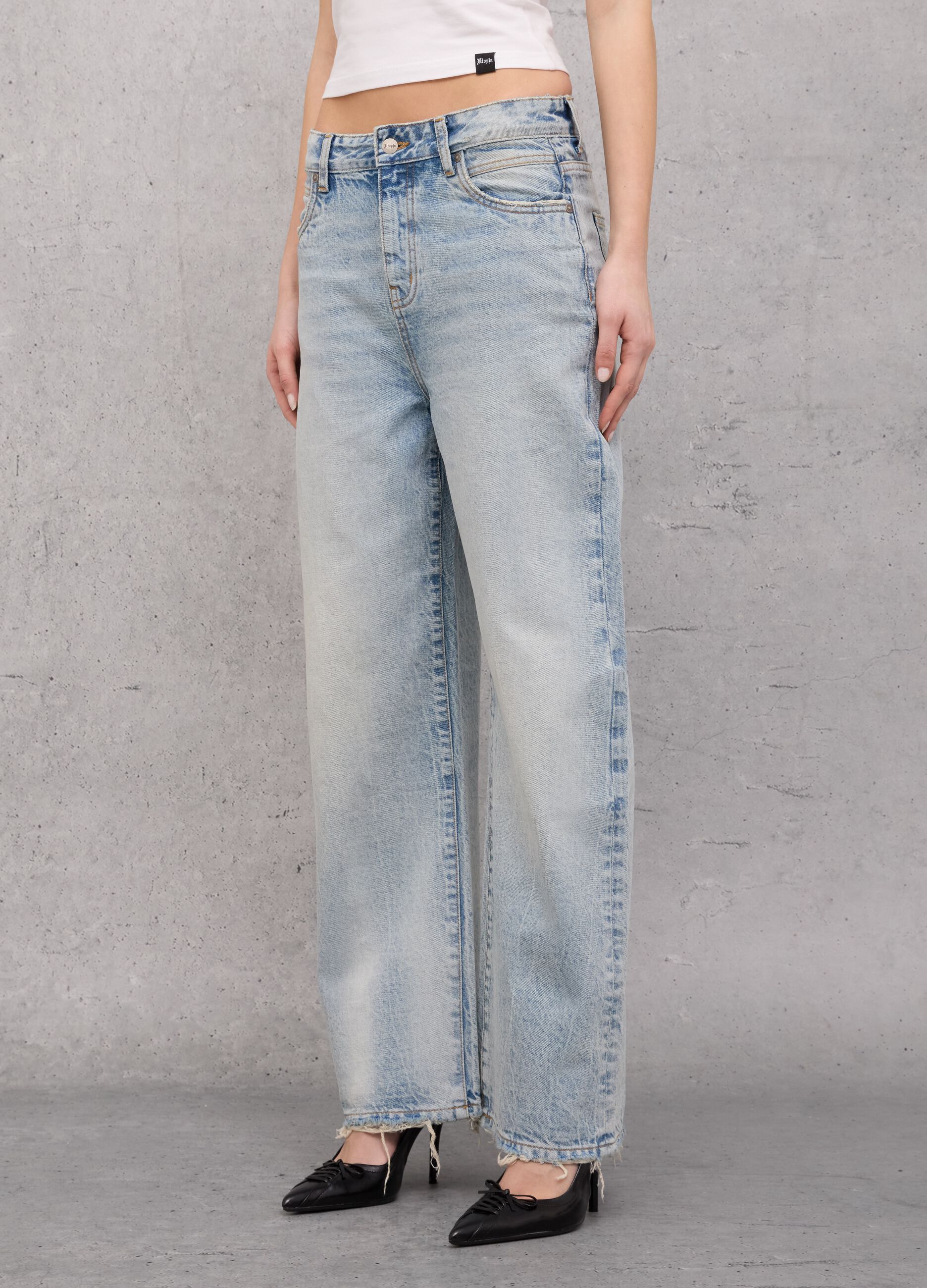 Wide Leg Denim Vintage Light Blue