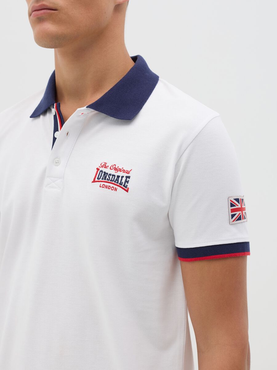 White Short Sleeve Cotton Polo Lonsdale_2