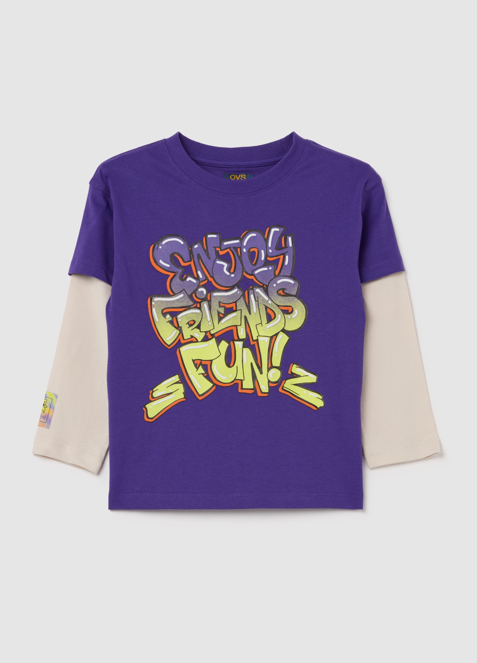 "Enjoy Friends Fun!" T-shirt with long sleeves