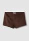 Brown stretch mini shorts with studs_0