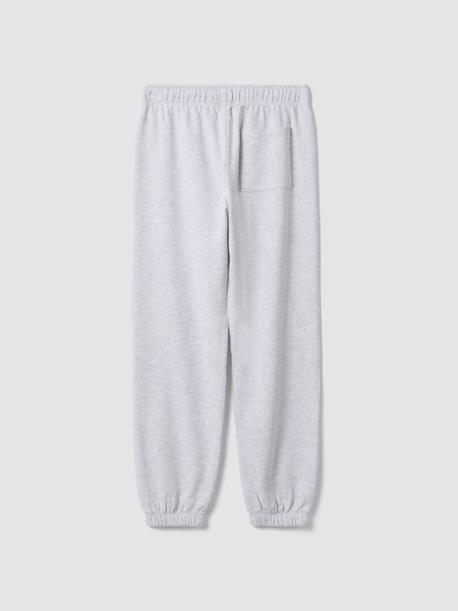 Pantaloni jogger grigi in puro cotone_5