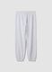 Pantaloni jogger grigi in puro cotone_5