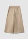 Girls' regular fit beige cotton culotte trousers_1