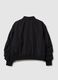 Oversized fit black bomber jacket for girls with pockets_1
