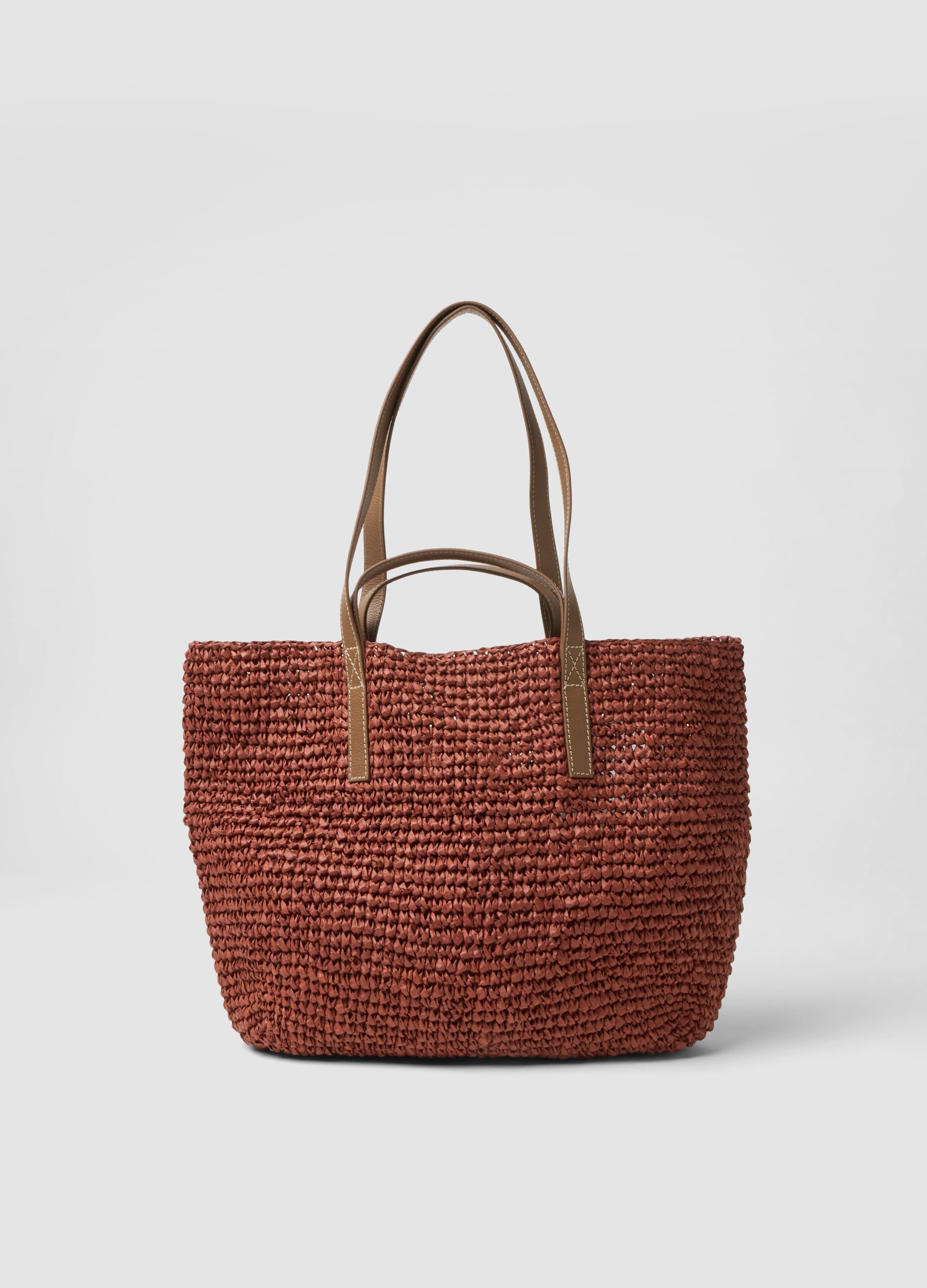 Borsa shopper in puro tessuto carta marrone