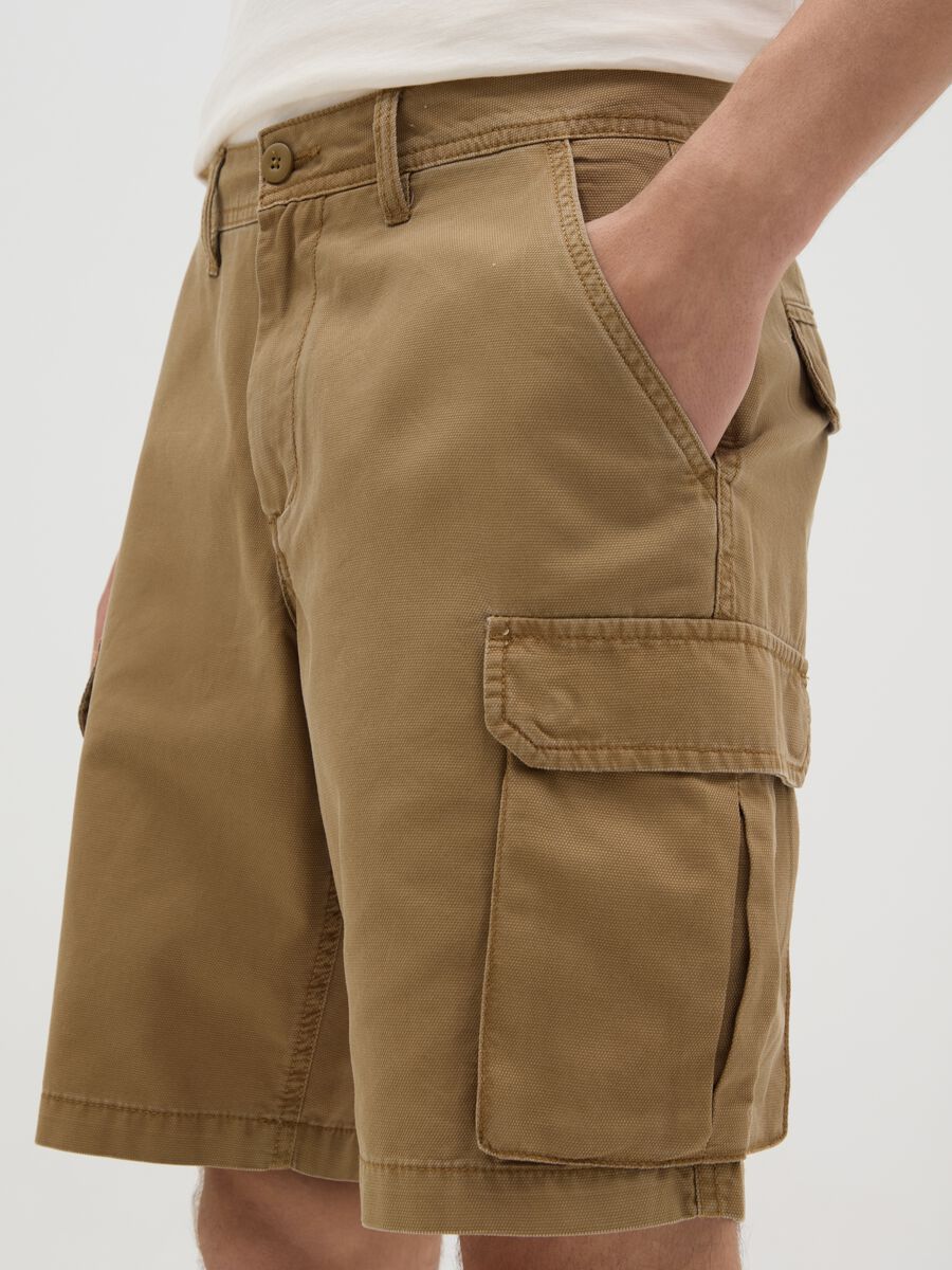 Men's brown pure cotton regular fit shorts_2