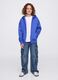 Blue full-zip sweatshirt in cotton with hood_1