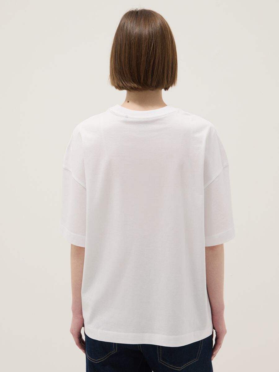White Pure Cotton Short Sleeve Oversize Fit T-shirt_2
