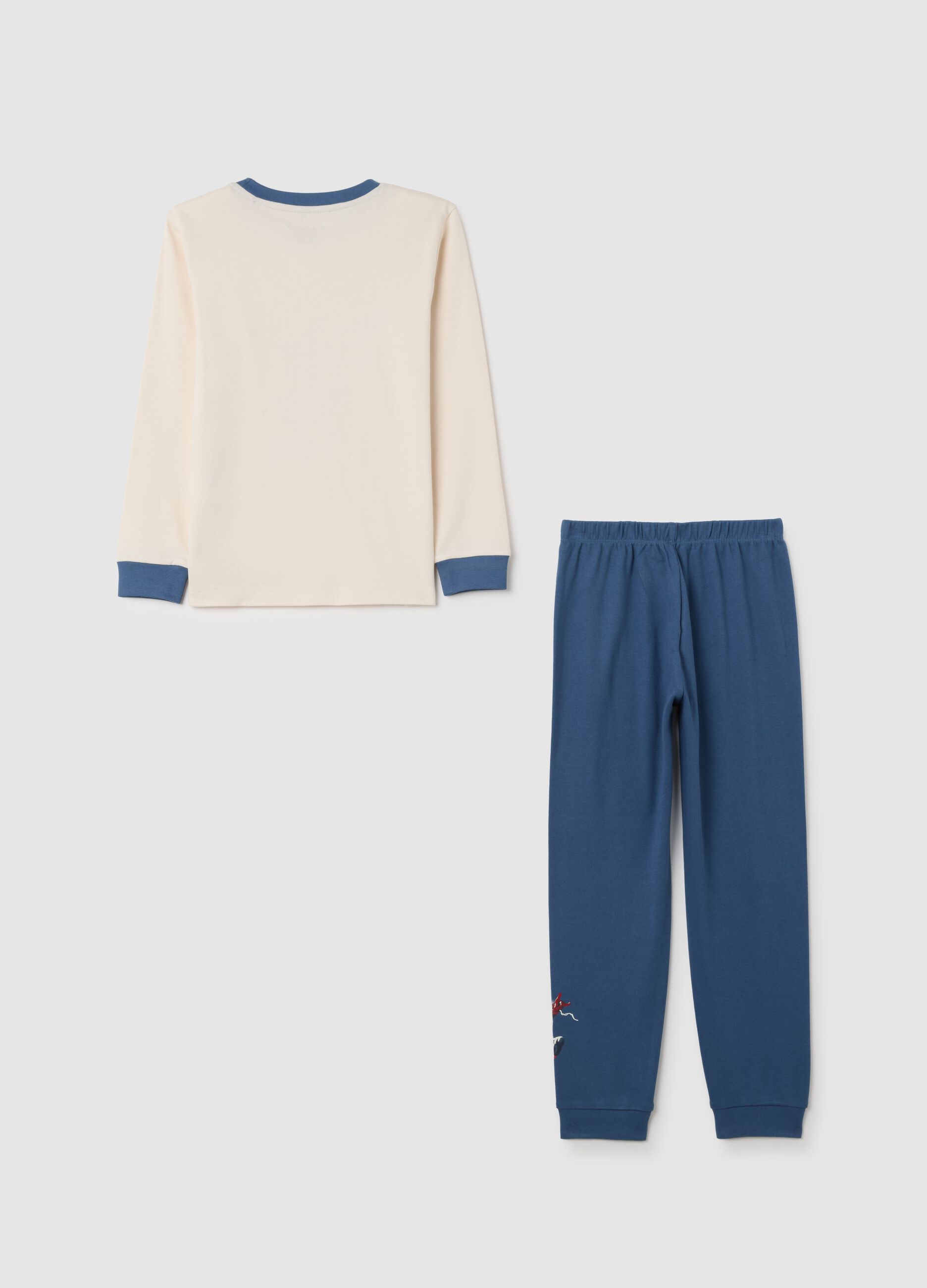 Children's pyjamas in pure blue cotton