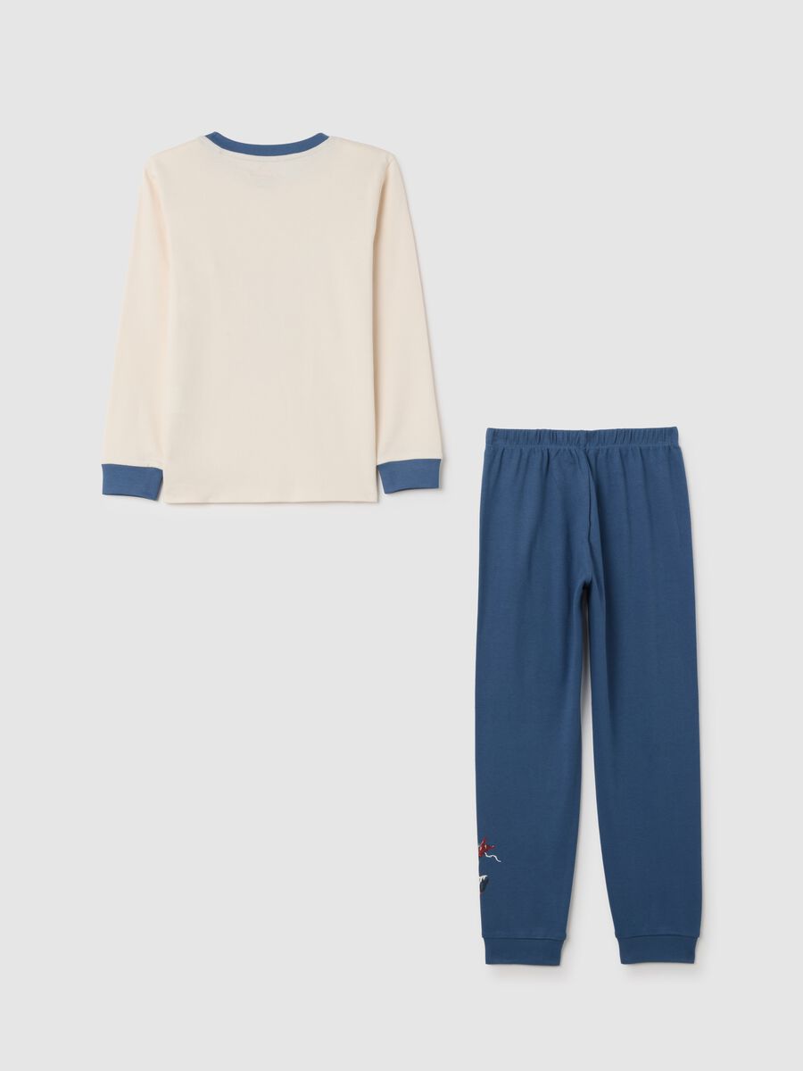 Children's pyjamas in pure blue cotton_1