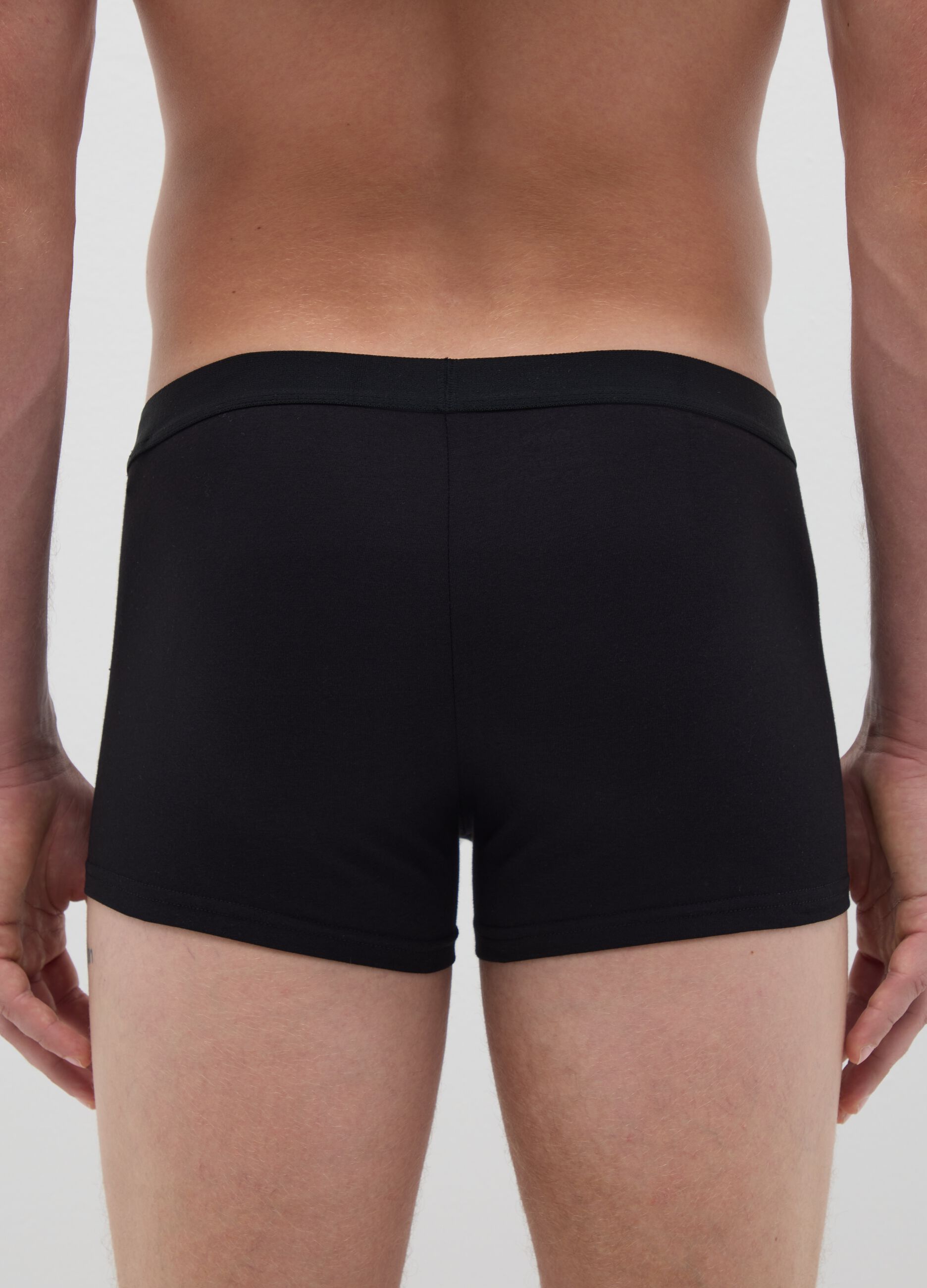Black stretch cotton boxer regular fit