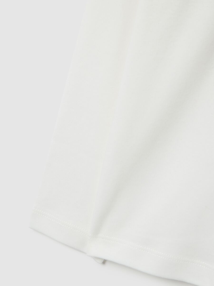 T-shirt da bambino in puro cotone bianca regular fit con renna_3