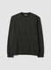 Black crew-neck sweatshirt in cotton blend, regular fit_0