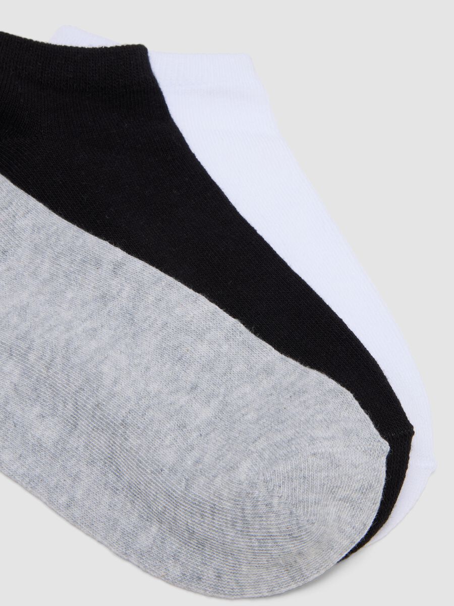 Multipack di sette calzini fantasmini a righe multicolor in misto cotone_1