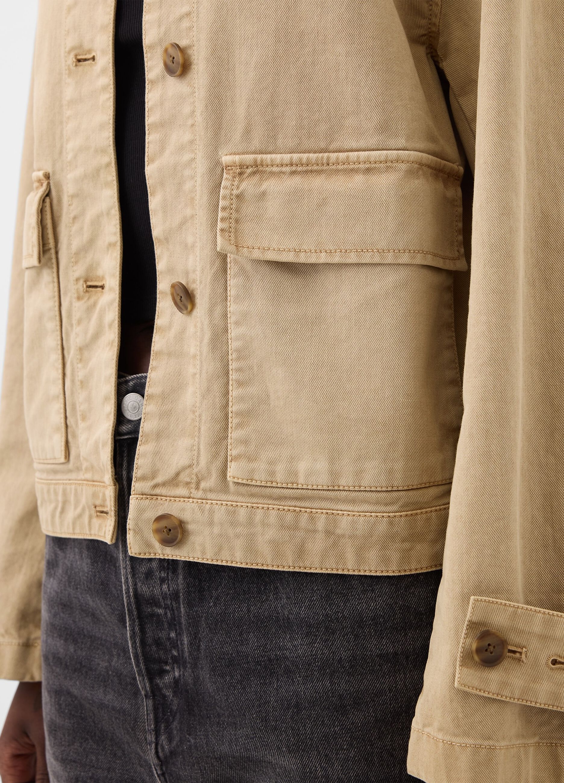 Utility shacket in cotton